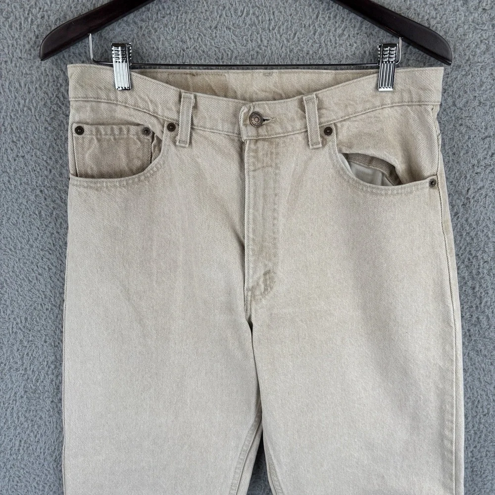 Vintage Levis 550 Jeans Mens 33x34 Beige Denim Relax Tapered Made USA 90s 1992
